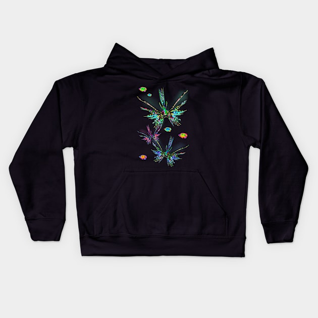 Lionfish Psychedelic Parade Kids Hoodie by BluedarkArt